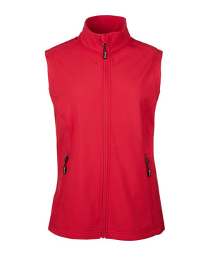 Core365 Ladies' Cruise Two-Layer Fleece Bonded Soft Shell Vest - Classic Red