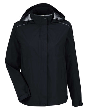 CORE365 Ladies' Packable Rain Jacket - Black