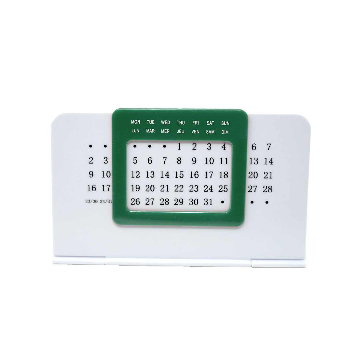 Perpetual Desk Calendar - White With Green