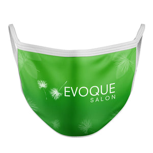 2 Ply Sublimated Polyester Face Mask with Pocket - White