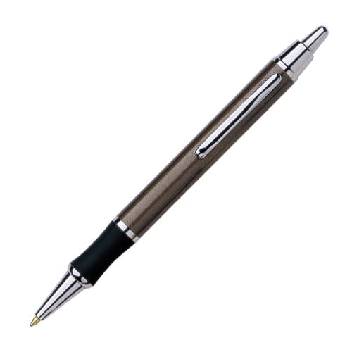 Galaxy Metal Click-Action Promotional Pen - Gun Metal With Silver