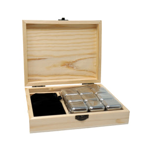 Whiskey Stone Set - Natural Bamboo