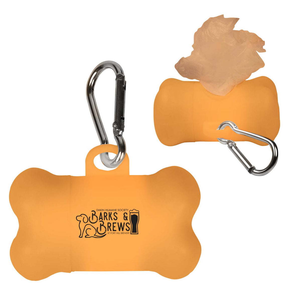 Dog Bone Baggie Dispenser - Orange