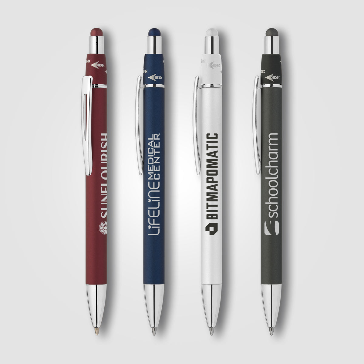Orbit Spinner Chrome Metal Pen w/ Stylus - Assortment