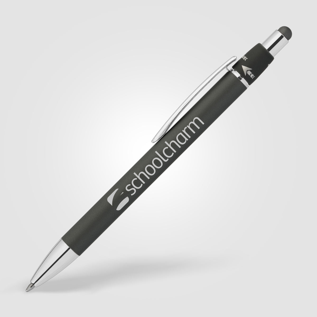 Orbit Spinner Chrome Metal Pen w/ Stylus - Gunmetal
