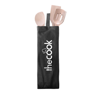 3 Piece Utensil Set in Wine Bag - Wood