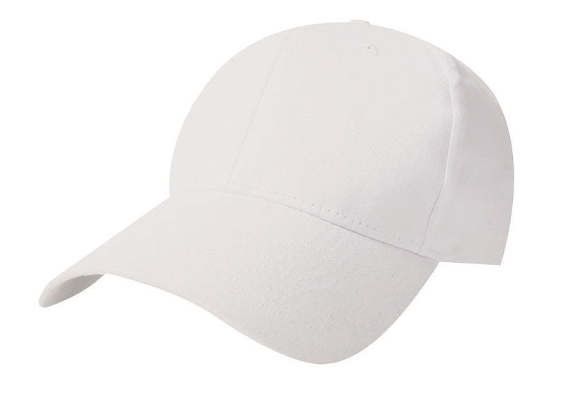 Superior Weight Chino Twills with Velcro Closure and Stiff Peak - Custom Embroidered - White