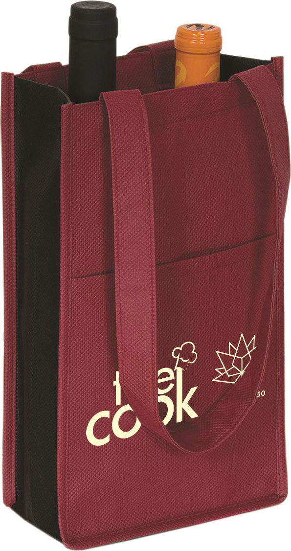 2 Bottle Wine Tote - Burgundy