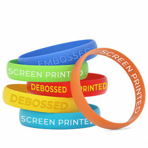 Silicone Wrist Bands - Debossed with Colour