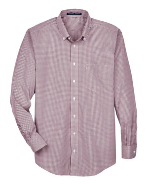 Devon & Jones Men's Crown Collection® Gingham Check Woven Dress Shirt - Burgundy