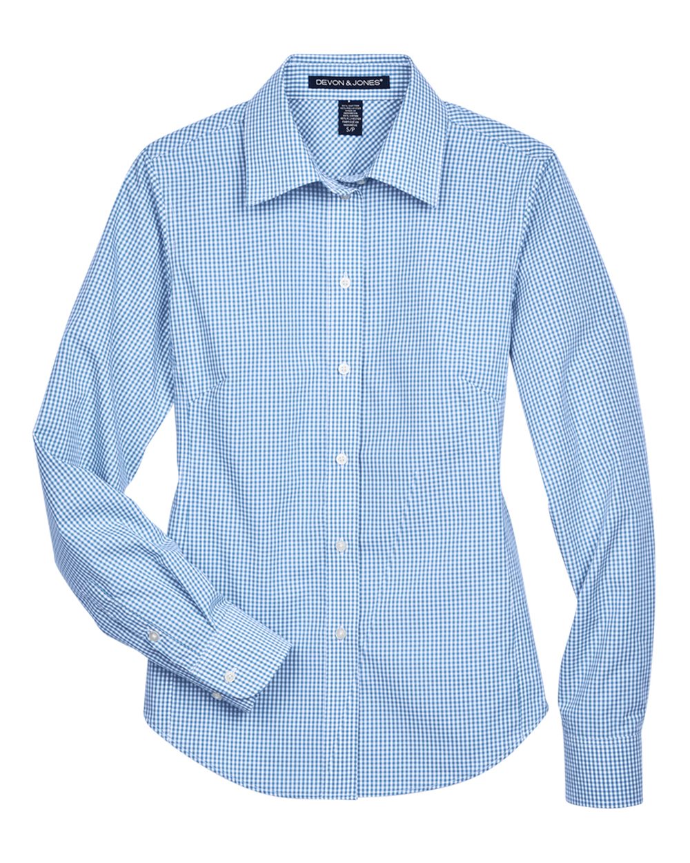 Devon & Jones Women's Crown Collection® Gingham Check Woven Dress Shirt - French Blue