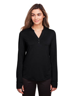 Ladies' Jaq Snap-Up Stretch Performance Pullover - Black