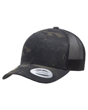 YP Classics® Retro Trucker Multicam® Snapback - Black Multicam