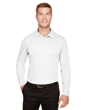 Devon & Jones CrownLux Performance® Tall Plaited Long Sleeve Polo - White