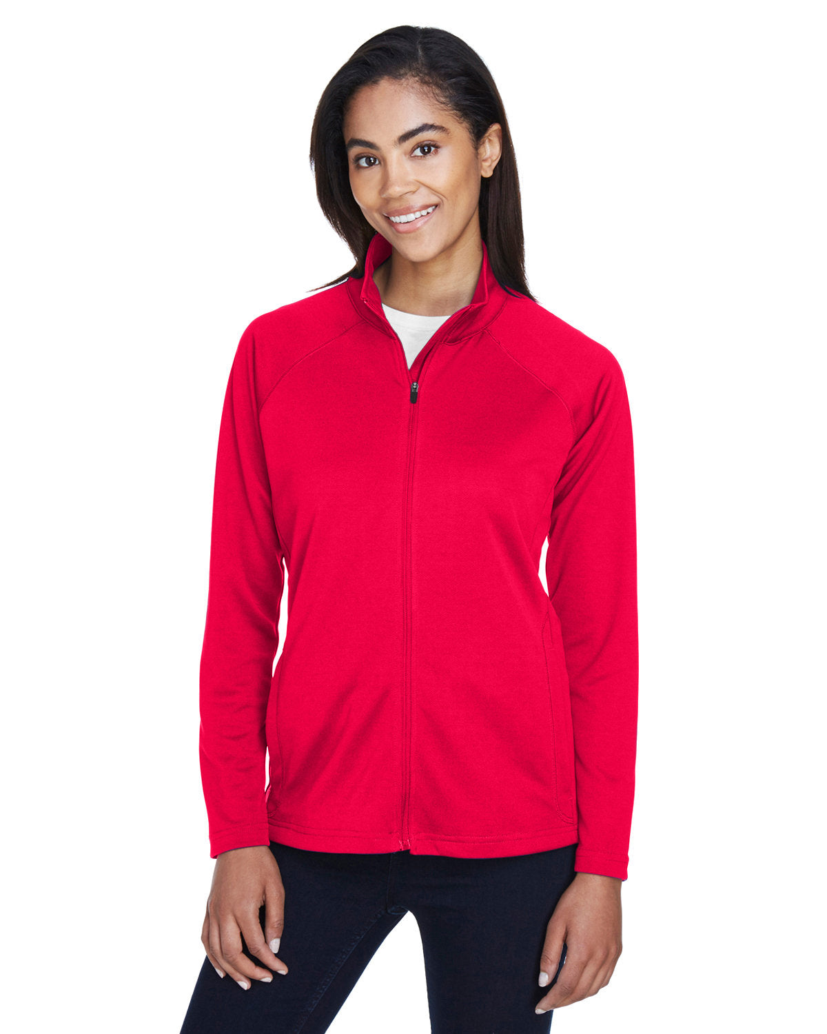 Devon & Jones Ladies' Stretch Tech-Shell® Compass Full-Zip - Red