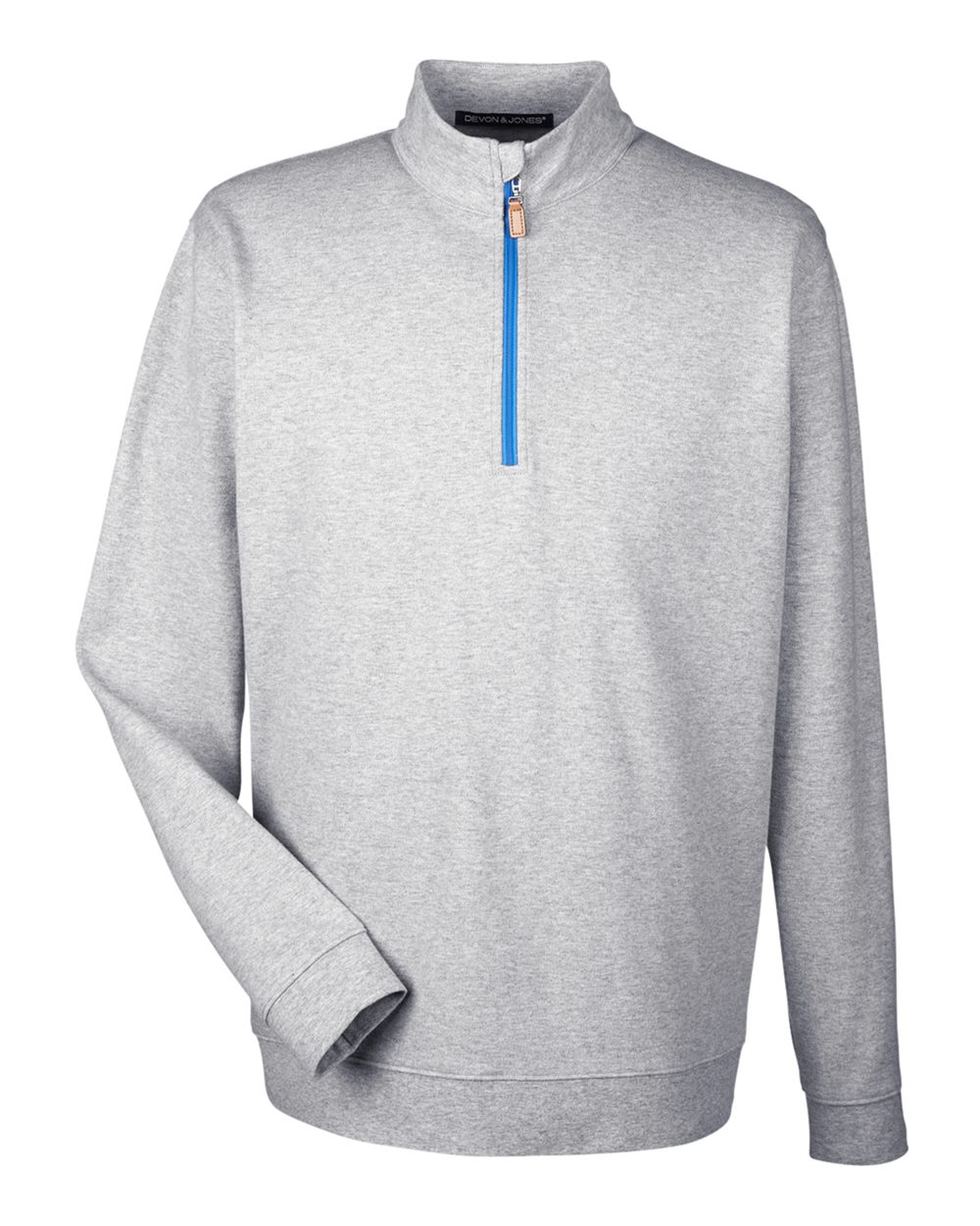 Devon & Jones Men's DRYTEC20™ Performance Quarter-Zip - Grey Heather/ Grey H/ French Blue