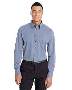 Devon & Jones CrownLux Performance® Men's Tonal Mini Check Woven Shirt - Front