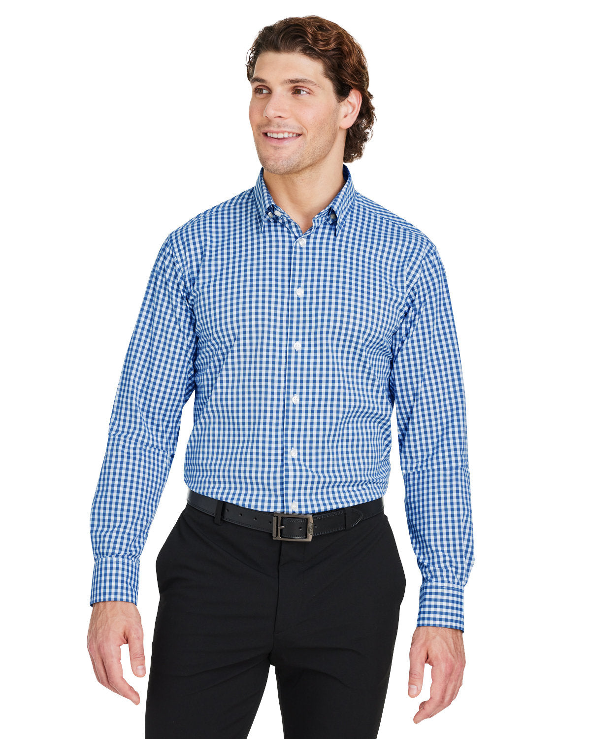 Devon & Jones CrownLux Performance® Men's Gingham Shirt - Front