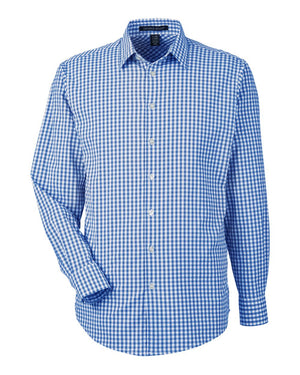 Devon & Jones CrownLux Performance® Men's Gingham Shirt - French Blue/ White