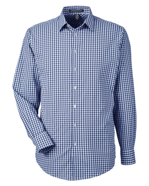 Devon & Jones CrownLux Performance® Men's Gingham Shirt - Navy/White