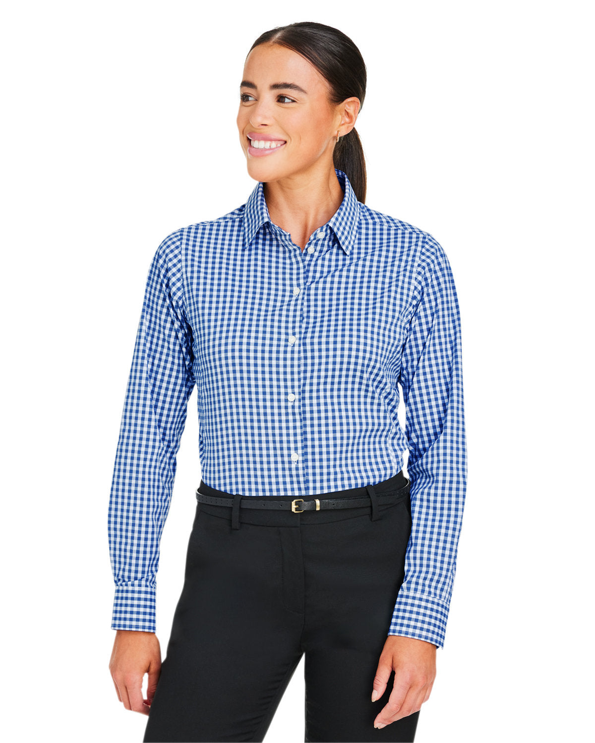 Devon & Jones CrownLux Performance® Ladies' Gingham Shirt - Front