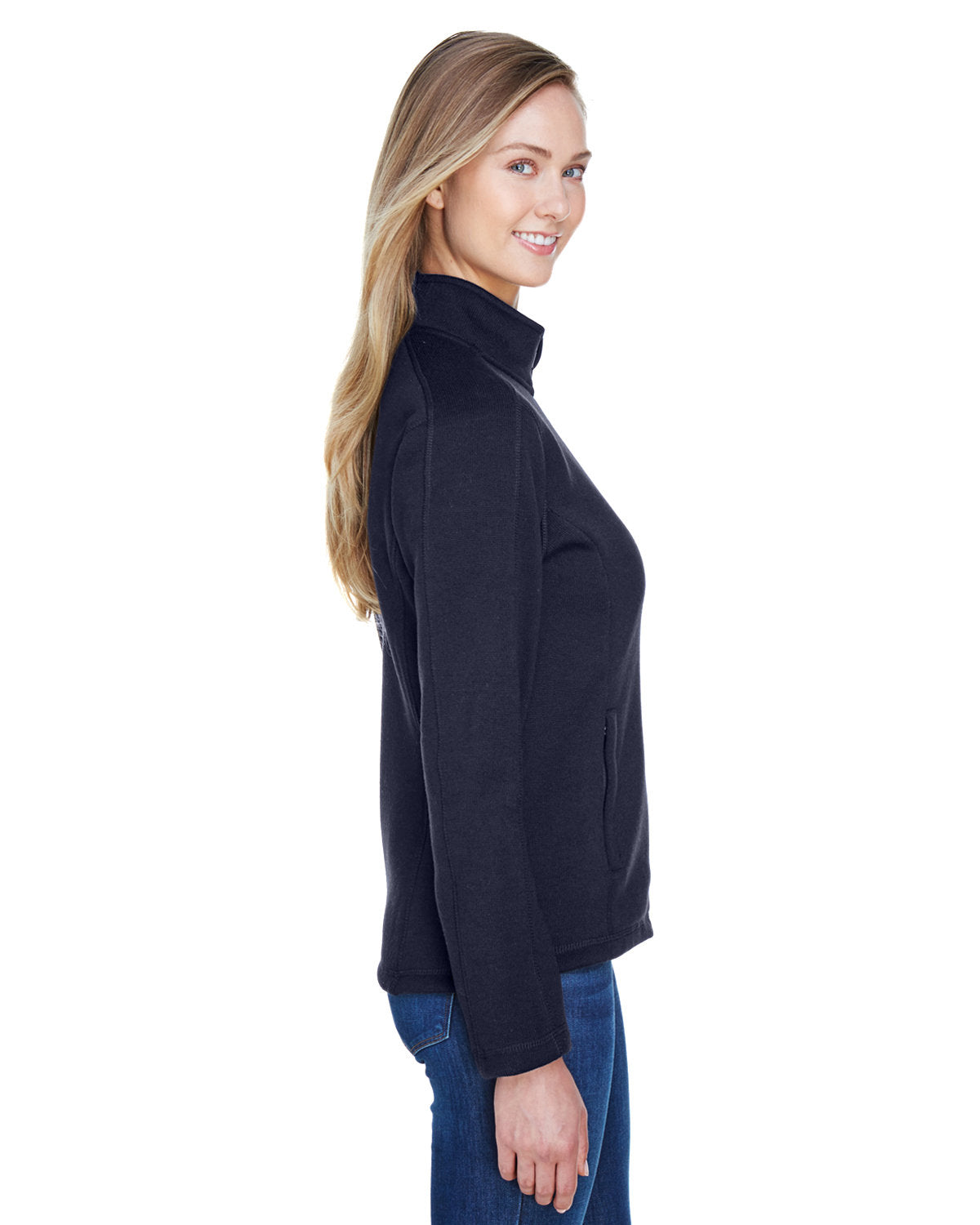 Devon & Jones Ladies' Bristol Full-Zip Sweater Fleece Jacket - Side