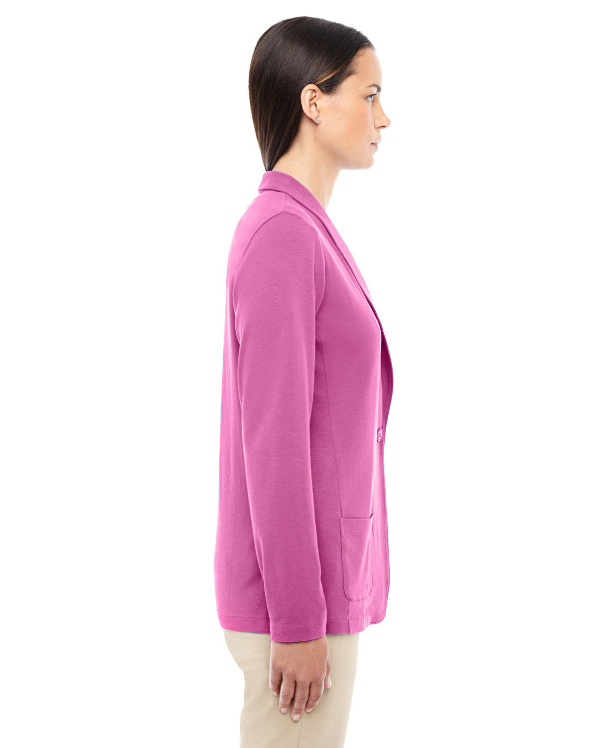 Devon & Jones Ladies' Perfect Fit™ Shawl Collar Cardigan - Side