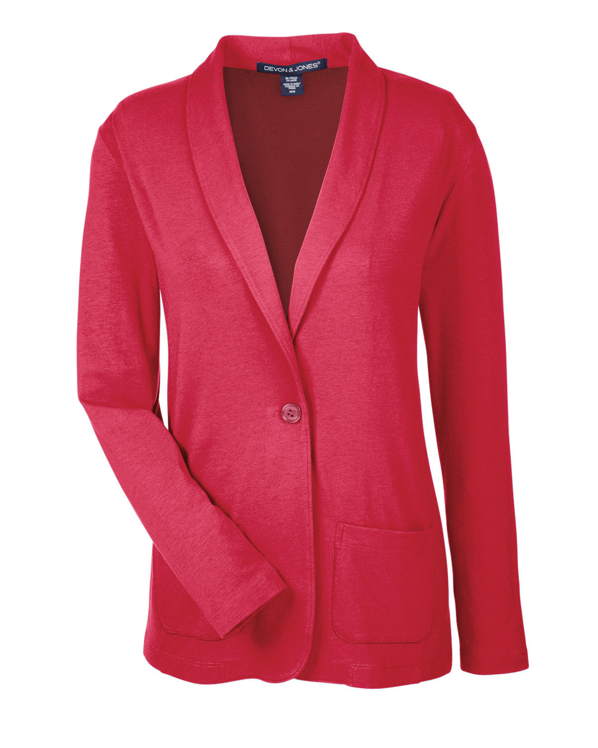 Devon & Jones Ladies' Perfect Fit™ Shawl Collar Cardigan - Red