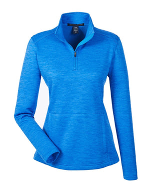 Ladies' Newbury Mélange Fleece Quarter-Zip - French Blue Hthr