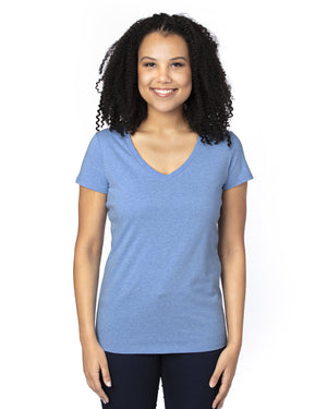 Ladies' Ultimate CVC V-Neck T-Shirt - Royal Heather