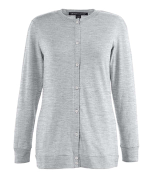 Devon & Jones Ladies' Perfect Fit™ Ribbon Cardigan - Grey Heather