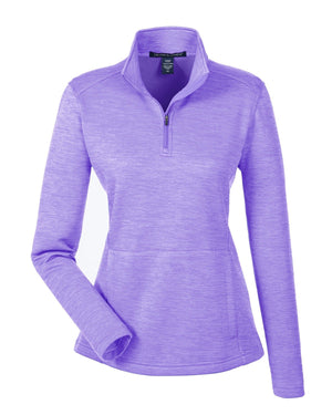 Ladies' Newbury Mélange Fleece Quarter-Zip - Grape Heather
