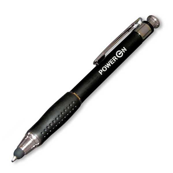 PDA Charger Soft Stylus Ball Point Pen - Black