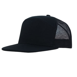 American Twill A Frame Cap w/ Mesh - Black