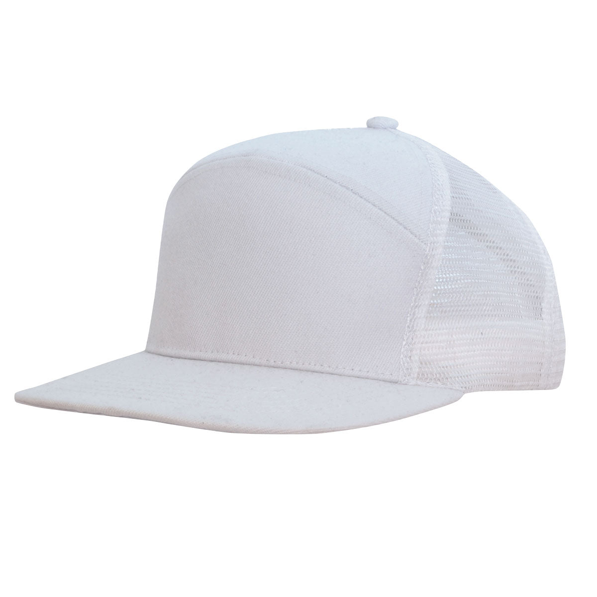American Twill A Frame Cap w/ Mesh - White
