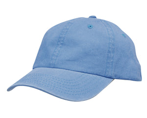 Enzyme Washed Pigment Dyed Cotton Twill Cap - Cyan