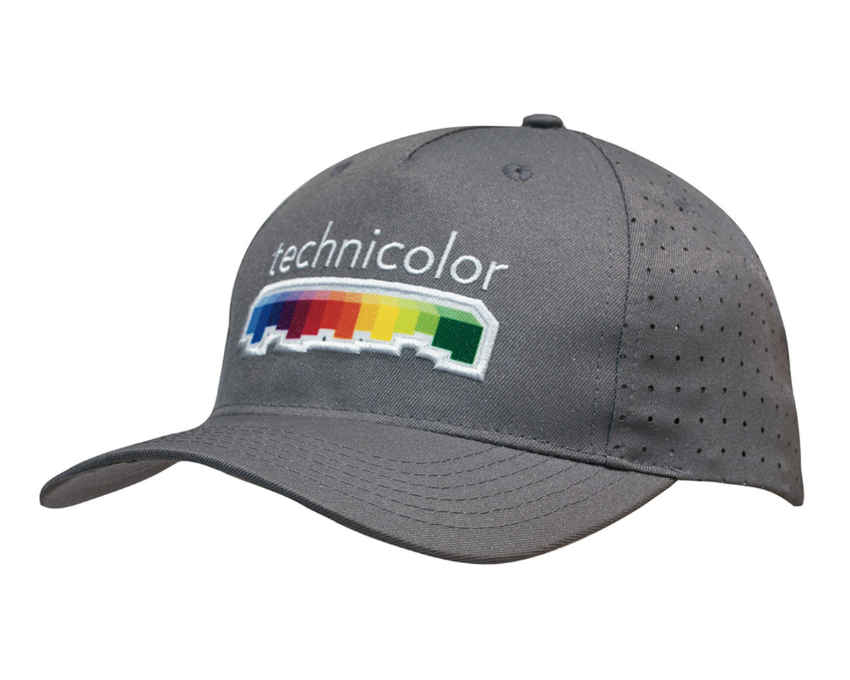 5 Panel Breathable Poly Twill With Circle Perforations