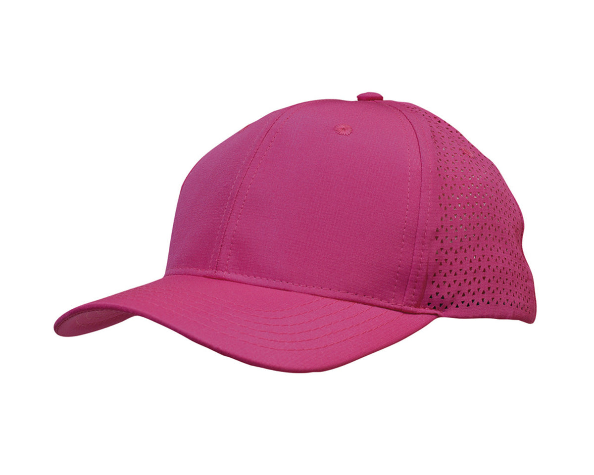 Sports Ripstop Twill With Triangle Perforations - Pink