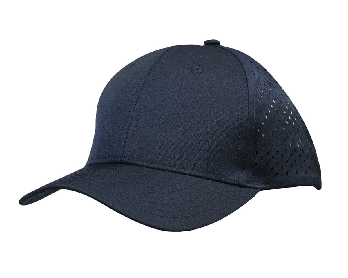 6 Panel Premium Pioneer Sports Twill With Tear Drop Perforations - Navy