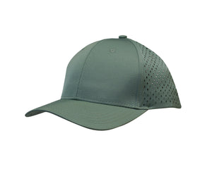 6 Panel Premium Pioneer Sports Twill With Tear Drop Perforations - Olive