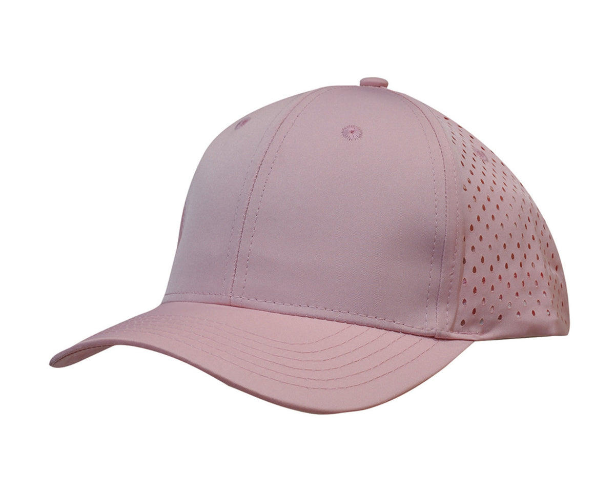 6 Panel Premium Pioneer Sports Twill With Tear Drop Perforations - Pink