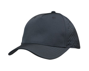 5 Panel Premium Pioneer Sports Twill With Tear Drop Perforations - Charcoal