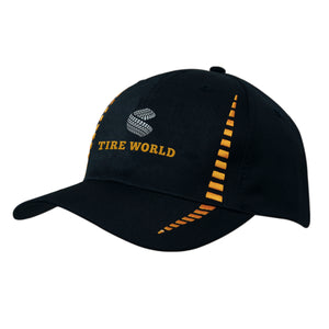 6 Panel Cap Breathable P-Twill Emb Checks