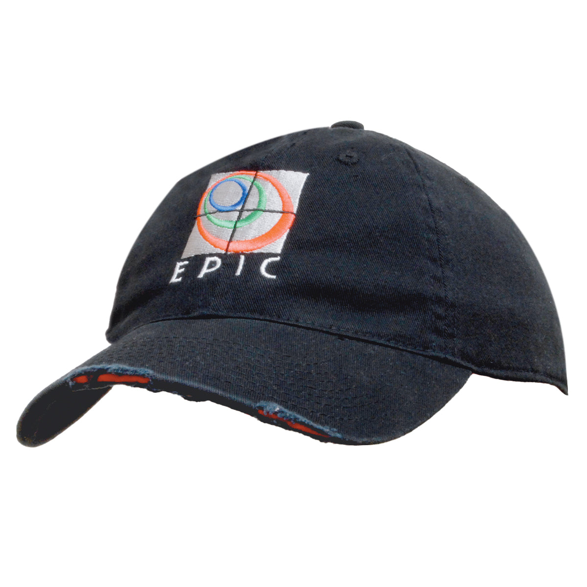 6 Panel Chino Cap with Distressed Peak