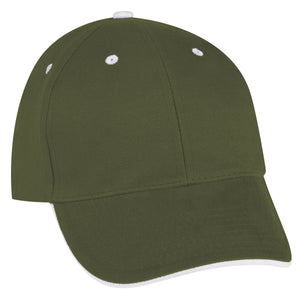 Sandwich Cap - Embroidered - Forest Green With White
