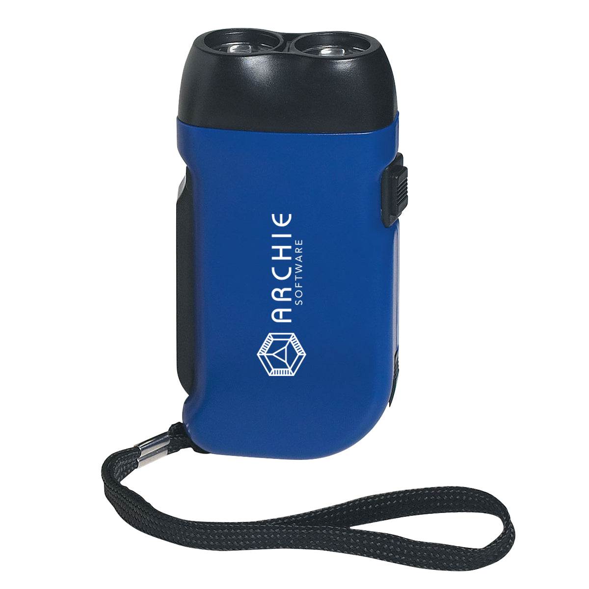 Hand Squeeze Flashlight With Wrist Strap - Blue With Black