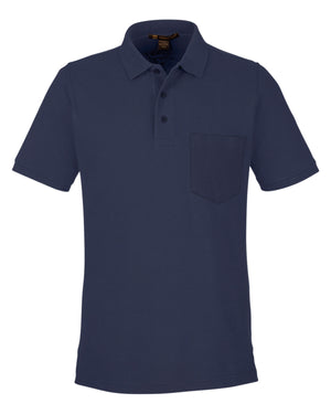 Harriton Men's Valiant Cotton Snag Protect Pocket Polo - Dark Navy