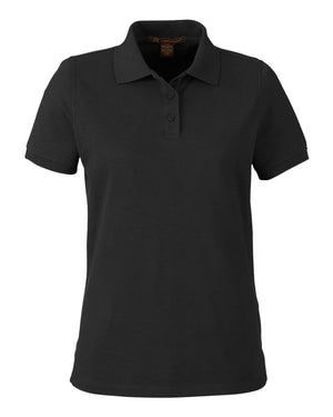 Harriton Ladies' Valiant Cotton Snag Protect Polo - Black