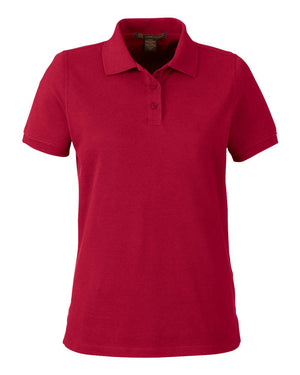 Harriton Ladies' Valiant Cotton Snag Protect Polo - Red