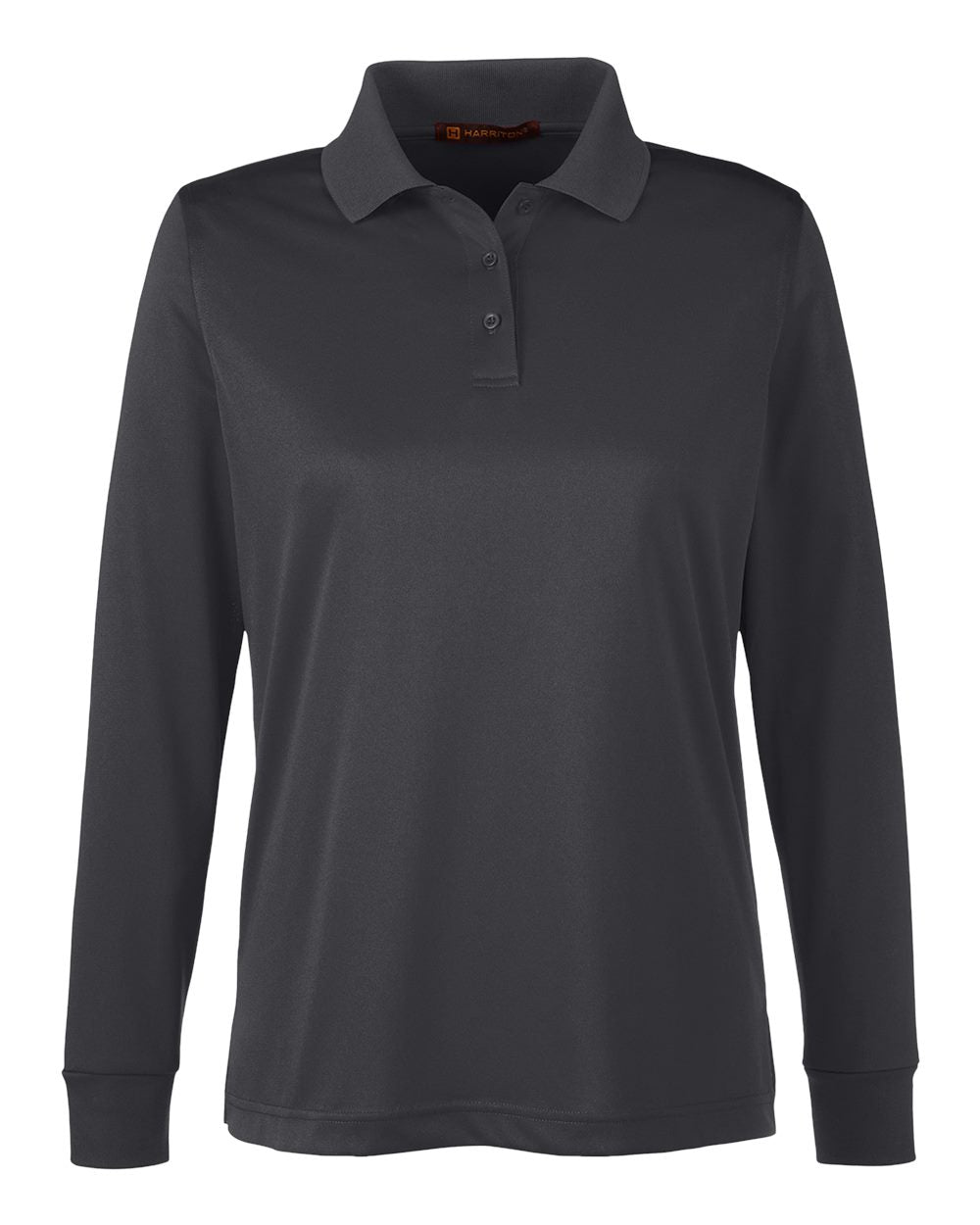 Harriton Ladies' Advantage Snag Protection Plus IL Long Sleeve Polo - Dark Charcoal